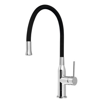 Sapho - Pesualtaan hana joustavalla kädellä SILI musta/messinki