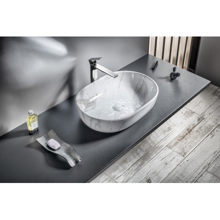 Sapho - Pöytätason pesuallas DALMA 59x42 cm keramiikka/carrara