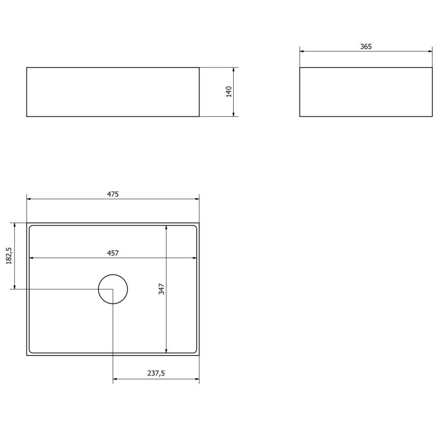 Sapho - Pöytätason pesuallas FORMIGO 47,5x36,5 cm betoni/beige