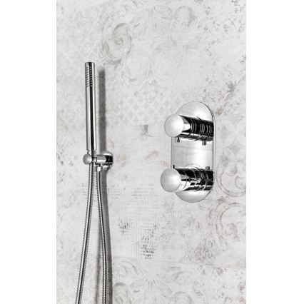 Sapho - Pyöreä kiinteä suihkuteline ulostulolla/kiiltävä kromi