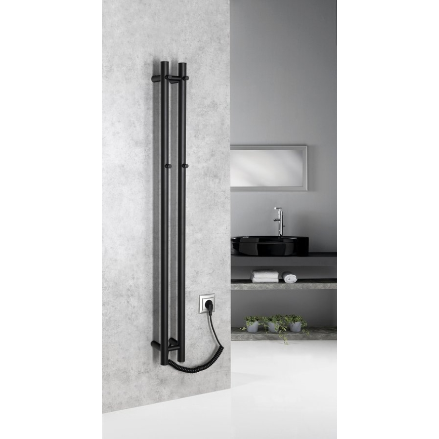 Sapho - Sähköinen pyyhekuivain PAPINADO 40W 120x11 cm mattamusta