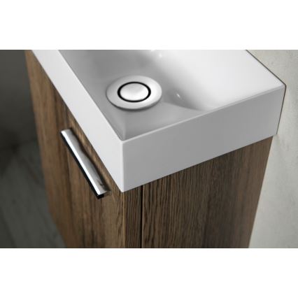 Sapho - Seinälle asennettava pesuallas PICCOLINO 31x17 cm vasen/valettu marmori/valkoinen