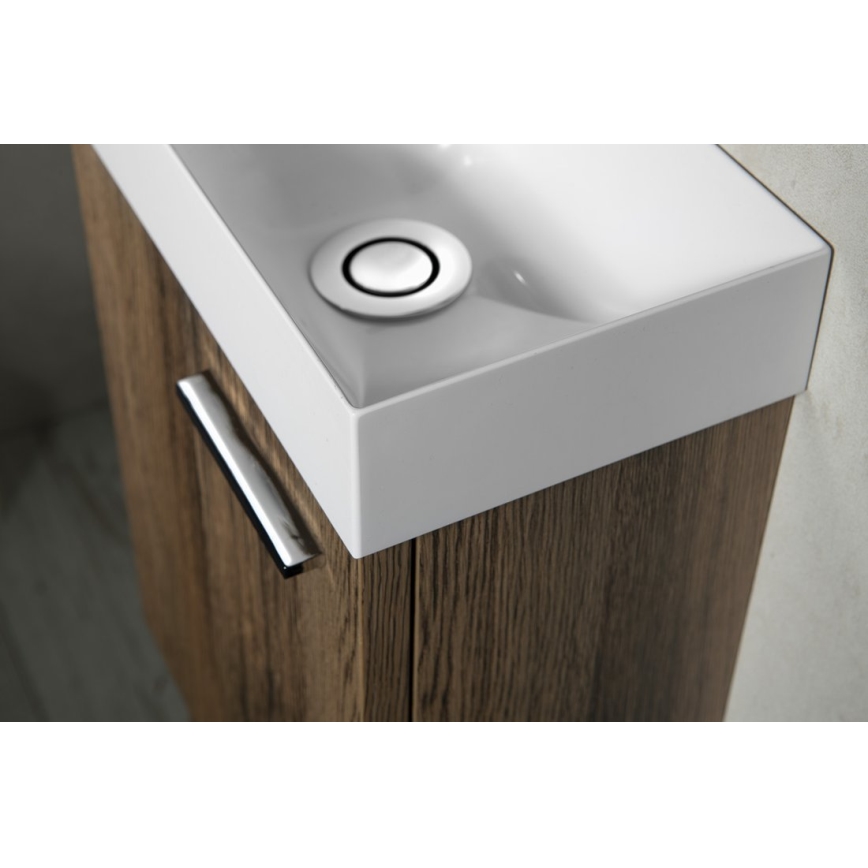 Sapho - Seinälle asennettava pesuallas PICCOLINO 31x17 cm vasen/valettu marmori/valkoinen