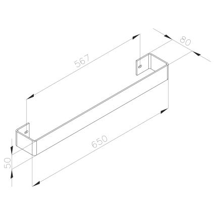 Sapho - Seinänaulakko pyyhkeille COLONNA 8x65 cm harjattu ruostumaton teräs