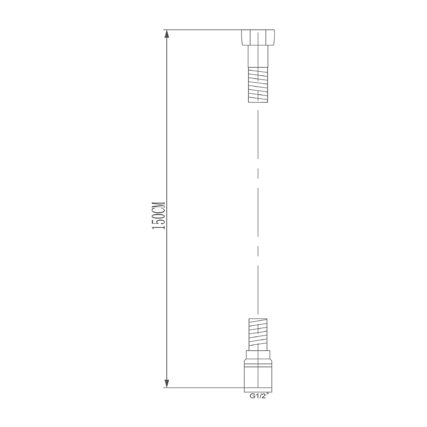 Sapho - SOFTFLEX-suihkuletku 150 cm, hopeanvärinen