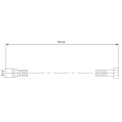 Sapho - SOFTFLEX-suihkuletku 150 cm mattamusta