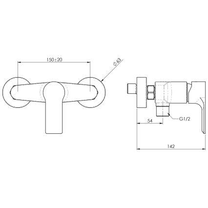 Sapho - Suihkuhana PAX kiiltävä kromi