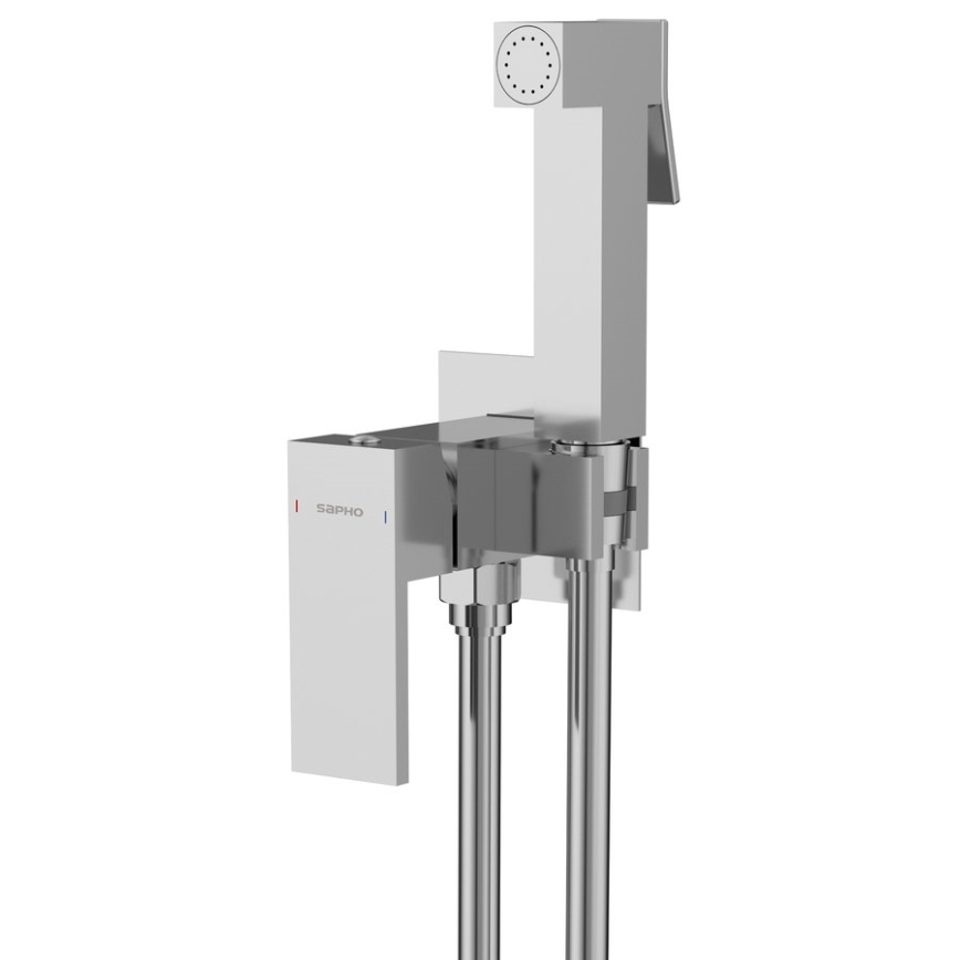 Sapho - Suihkulla varustettu bideehana piiloasennukseen CUBEMIX kulmikas/kiiltävä kromi