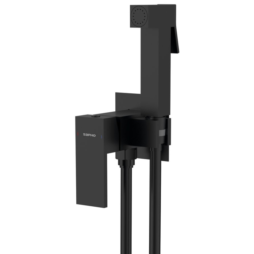 Sapho - Suihkulla varustettu bideehana piiloasennukseen CUBEMIX kulmikas/matta musta