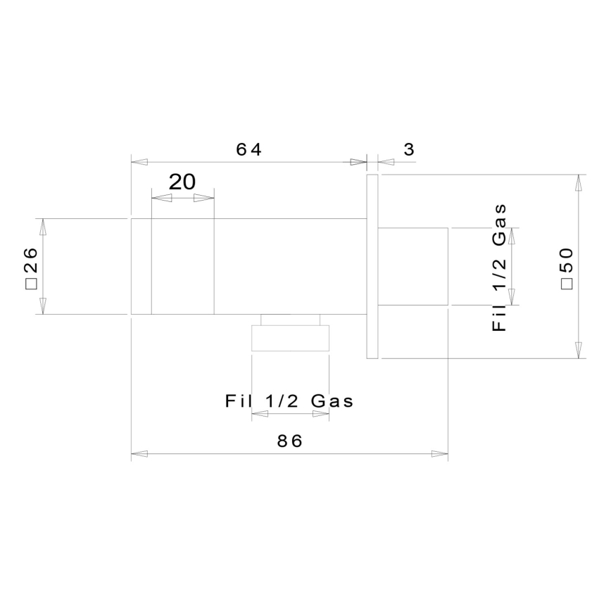 Sapho - Suihkuteline pistorasialla messinki