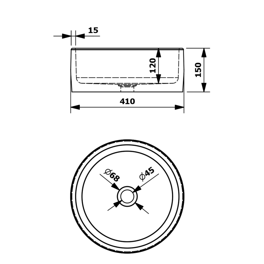 Sapho - Tason päälle asennettava pesuallas PRIORI Ø 41 cm, keramiikka/sininen