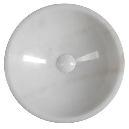 Sapho - Tasoon asennettava pesuallas BLOK, halkaisija 40 cm, marmori/valkoinen