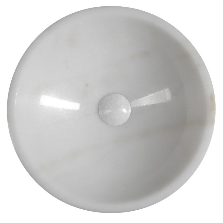 Sapho - Tasoon asennettava pesuallas BLOK, halkaisija 40 cm, marmori/valkoinen