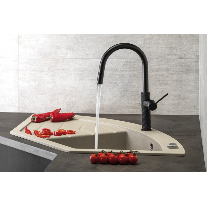 Sapho - Tiskihana ulosvedettävällä ruiskulla FLAWO matta musta