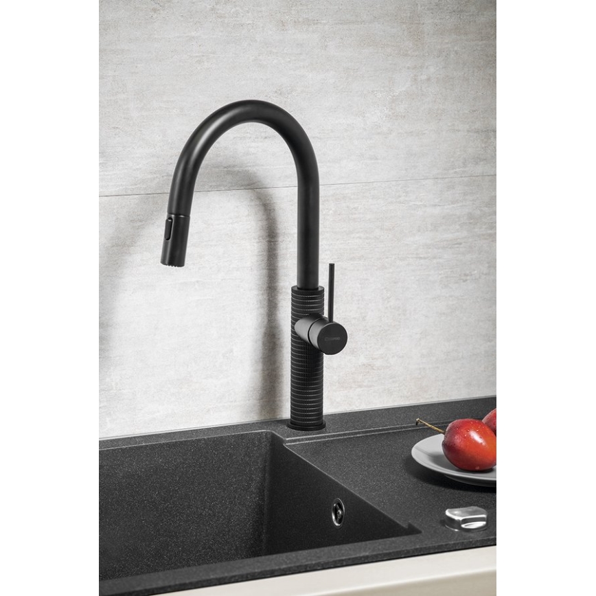 Sapho - Tiskihana ulosvedettävällä ruiskulla FLAWO matta musta