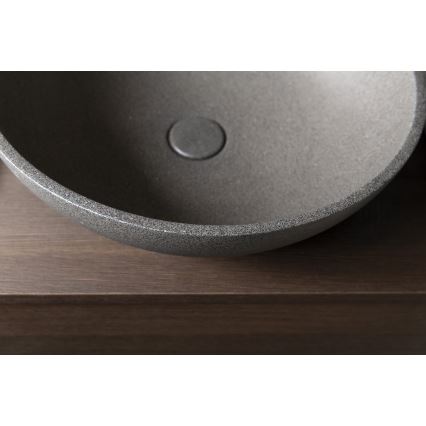 Sapho - TURF pöytätason pesuallas Ø 44 cm, betoni/musta graniitti