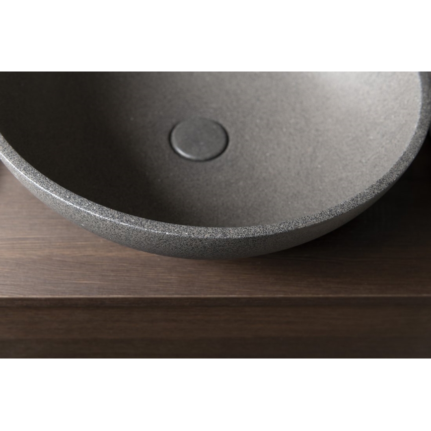 Sapho - TURF pöytätason pesuallas Ø 44 cm, betoni/musta graniitti