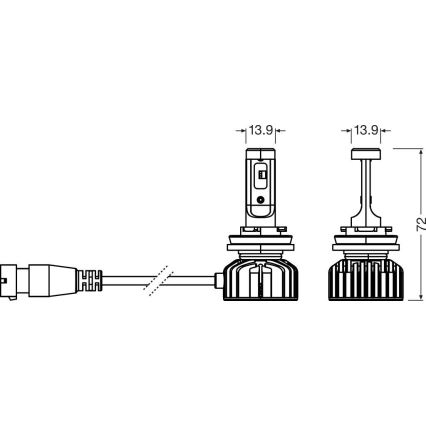 Sarja 2 kpl LED-autopolttimoa NIGHT BREAKER SMART HB4 P22d/10W/12V 6000K - Osram