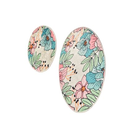 SETTI 2 kpl Värikäs kylpyhuonematto SPRING 60/100 cm