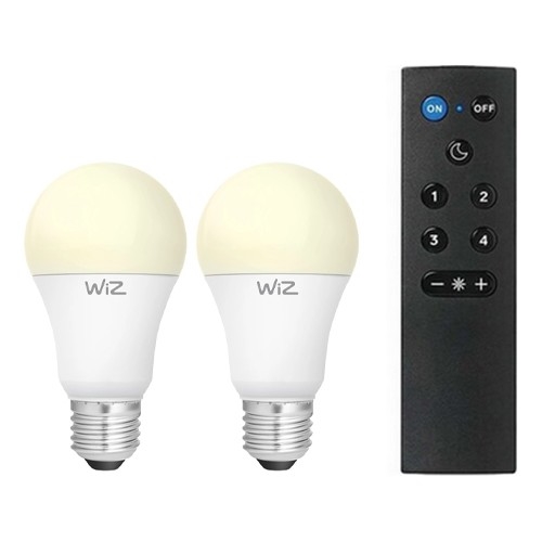 SARJA 2x LED-himmennettävä lamppu A60 E27/9W/230V 2700K Wi-Fi + kaukosäädin - WiZ