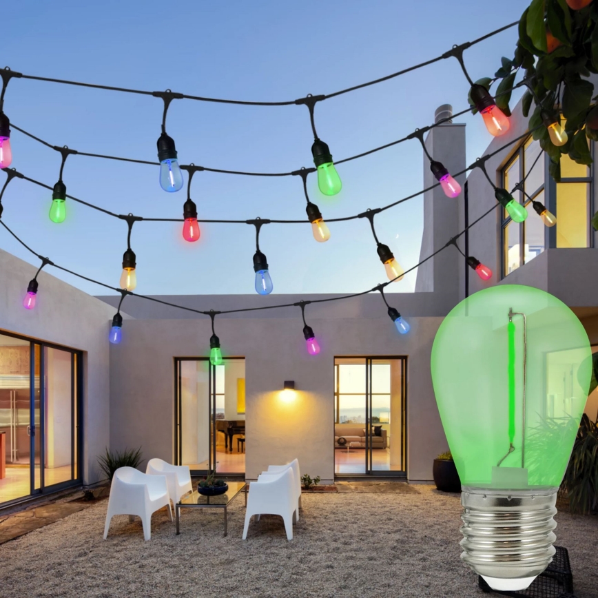 SARJA 2x LED-lamppu PARTY E27/0,3W/36V vihreä