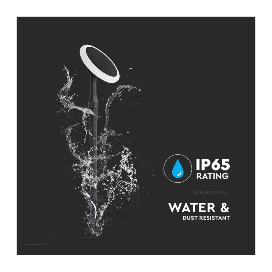 SARJA 2 kpl säädettävä LED-aurinkolamppu PUUTARHA LED/3W/5V 42-80 cm 4000K IP65 1000 mAh