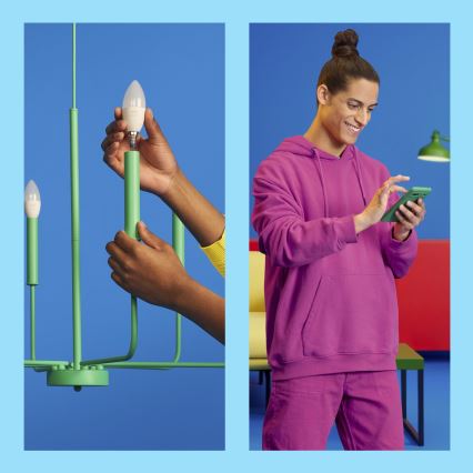 SETTI 3 kpl LED RGBW himmennettävä lamppu C37 E14/4,9W/230V 2200-6500K CRI 90 Wi-Fi - WiZ