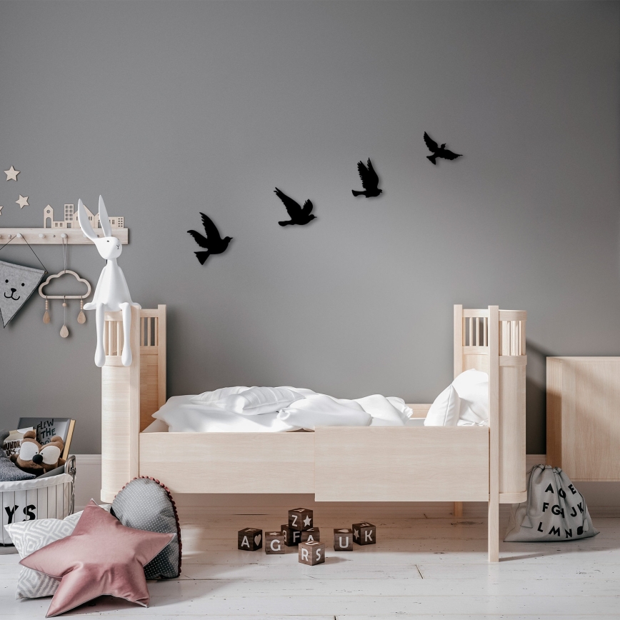 SETTI 4 kpl Seinälle kiinnitettävät metalliset lintukoristeet