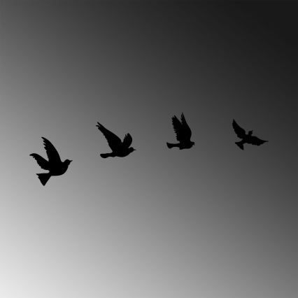 SETTI 4 kpl Seinälle kiinnitettävät metalliset lintukoristeet