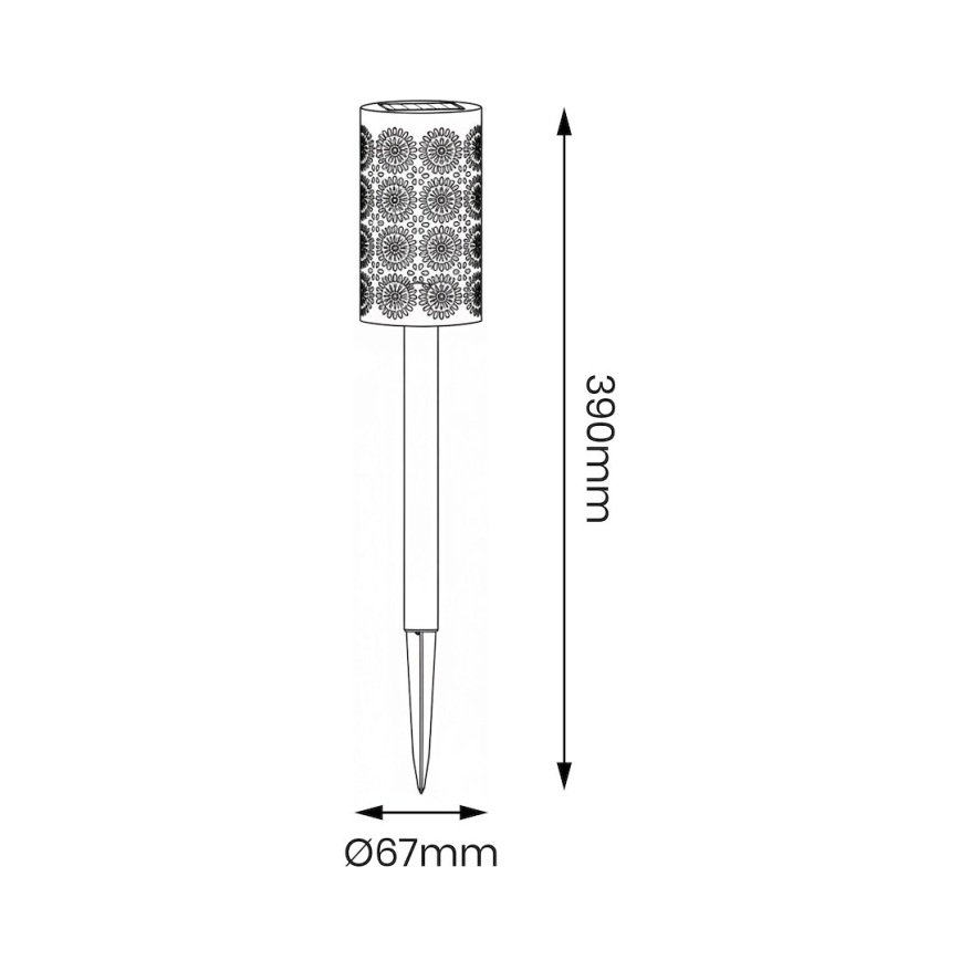 Sarja 4x LED-aurinkovalaisin DECOR LED/1,2V 150 mAh 3000K 39 cm IP44 musta