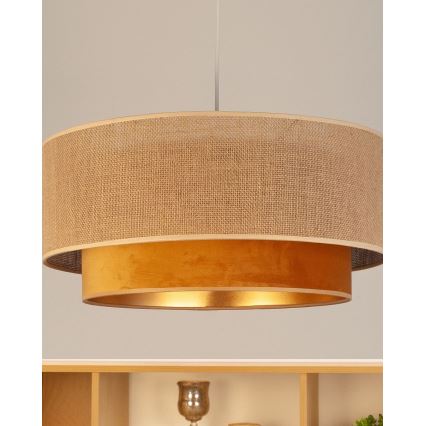 SARTA-riippuvalaisin kaapelilla, 1xE27/60W/230V, halkaisija 45 cm, kupari/juutti