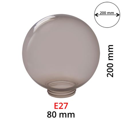 Varaava varjostin seinävalaisimeen, savunvärinen, E27-kanta, halkaisija 20 cm