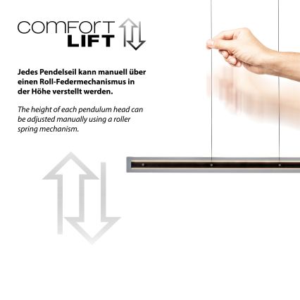 Schöner Wohnen 11316-18 - LED-himmennettävä riippuvalaisin kaapelilla LENA LED/32W/230V 105 cm musta