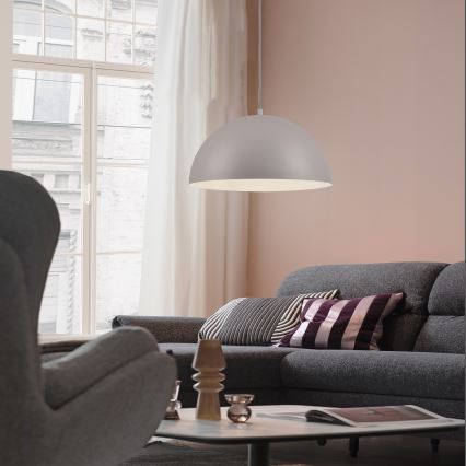 Schöner Wohnen 11728-39 - Riippuvalaisin vaijerilla ALI 1xE27/25W/230V halkaisija 38 cm harmaa