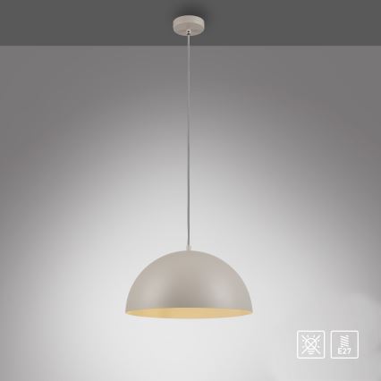 Schöner Wohnen 11728-39 - Riippuvalaisin vaijerilla ALI 1xE27/25W/230V halkaisija 38 cm harmaa