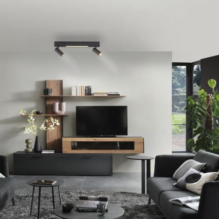 Schöner Wohnen 11793-18 - LED-kohdevalaisin DANTE 2xGU10/10W/230V + LED/7,2W musta