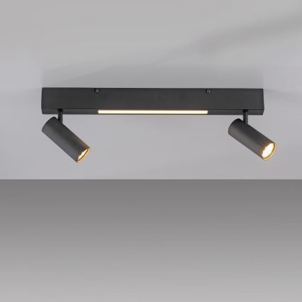 Schöner Wohnen 11793-18 - LED-kohdevalaisin DANTE 2xGU10/10W/230V + LED/7,2W musta