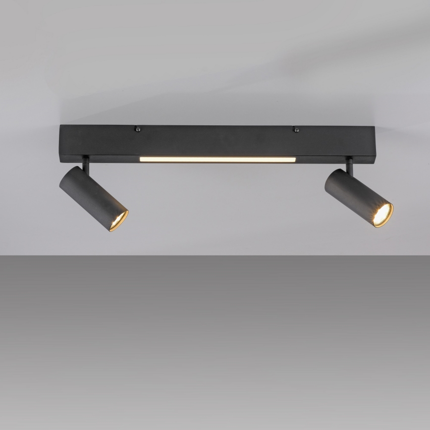 Schöner Wohnen 11793-18 - LED-kohdevalaisin DANTE 2xGU10/10W/230V + LED/7,2W musta