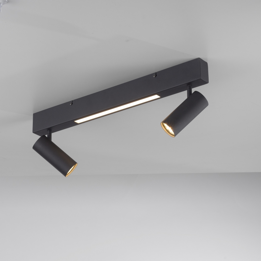 Schöner Wohnen 11793-18 - LED-kohdevalaisin DANTE 2xGU10/10W/230V + LED/7,2W musta