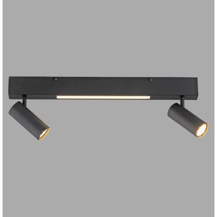 Schöner Wohnen 11793-18 - LED-kohdevalaisin DANTE 2xGU10/10W/230V + LED/7,2W musta