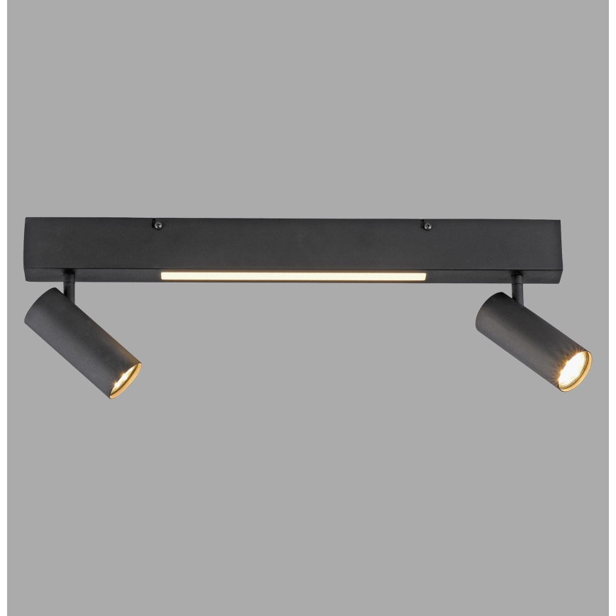Schöner Wohnen 11793-18 - LED-kohdevalaisin DANTE 2xGU10/10W/230V + LED/7,2W musta