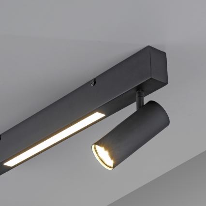 Schöner Wohnen 11793-18 - LED-kohdevalaisin DANTE 2xGU10/10W/230V + LED/7,2W musta