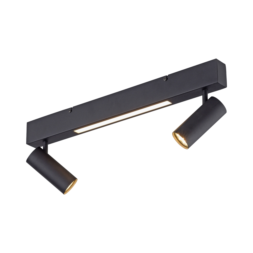Schöner Wohnen 11793-18 - LED-kohdevalaisin DANTE 2xGU10/10W/230V + LED/7,2W musta