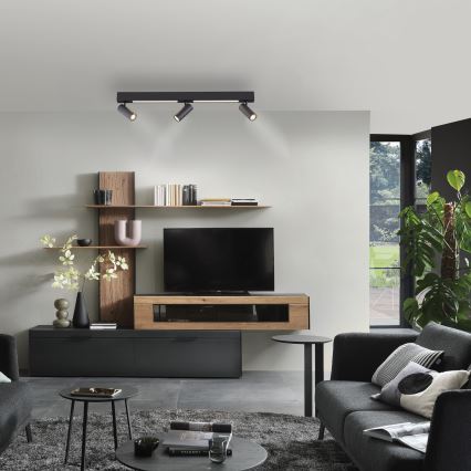 Schöner Wohnen 11794-18 - LED-kohdevalaisin DANTE 3xGU10/10W/230V + LED/14,4W musta