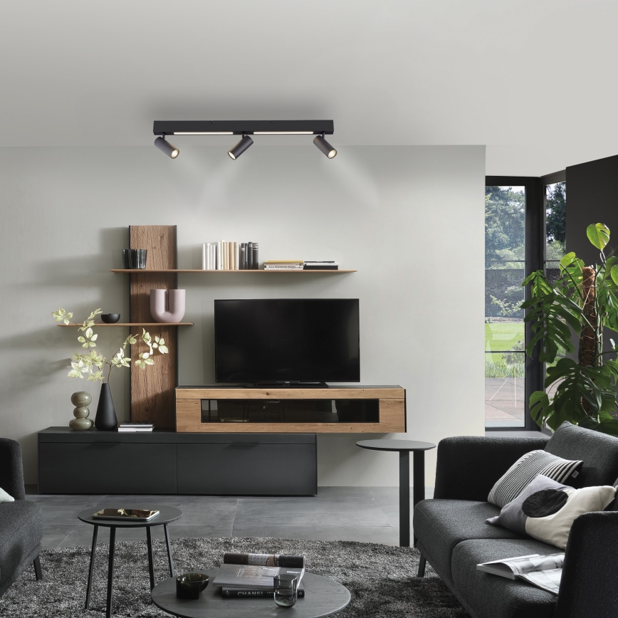 Schöner Wohnen 11794-18 - LED-kohdevalaisin DANTE 3xGU10/10W/230V + LED/14,4W musta