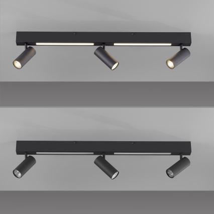 Schöner Wohnen 11794-18 - LED-kohdevalaisin DANTE 3xGU10/10W/230V + LED/14,4W musta