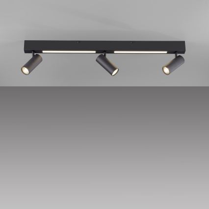 Schöner Wohnen 11794-18 - LED-kohdevalaisin DANTE 3xGU10/10W/230V + LED/14,4W musta