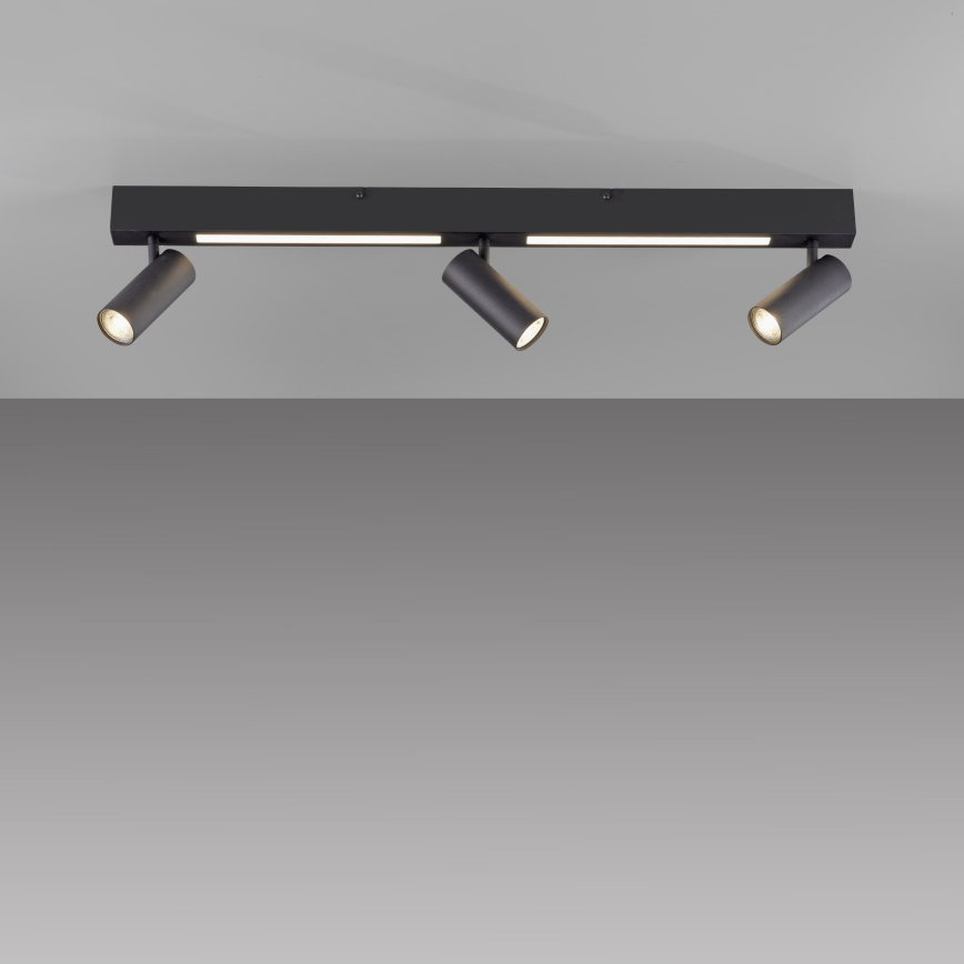 Schöner Wohnen 11794-18 - LED-kohdevalaisin DANTE 3xGU10/10W/230V + LED/14,4W musta