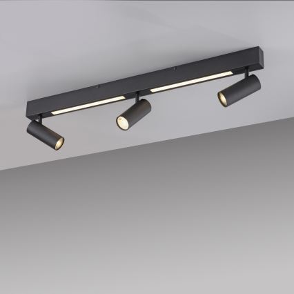 Schöner Wohnen 11794-18 - LED-kohdevalaisin DANTE 3xGU10/10W/230V + LED/14,4W musta