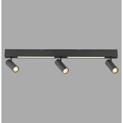 Schöner Wohnen 11794-18 - LED-kohdevalaisin DANTE 3xGU10/10W/230V + LED/14,4W musta